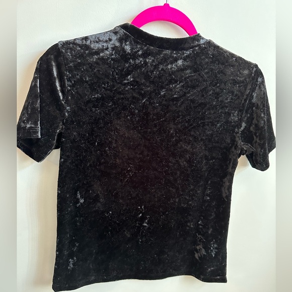 Bluenotes - Black crushed stretched velour top -Size XS - Picture 2 of 2